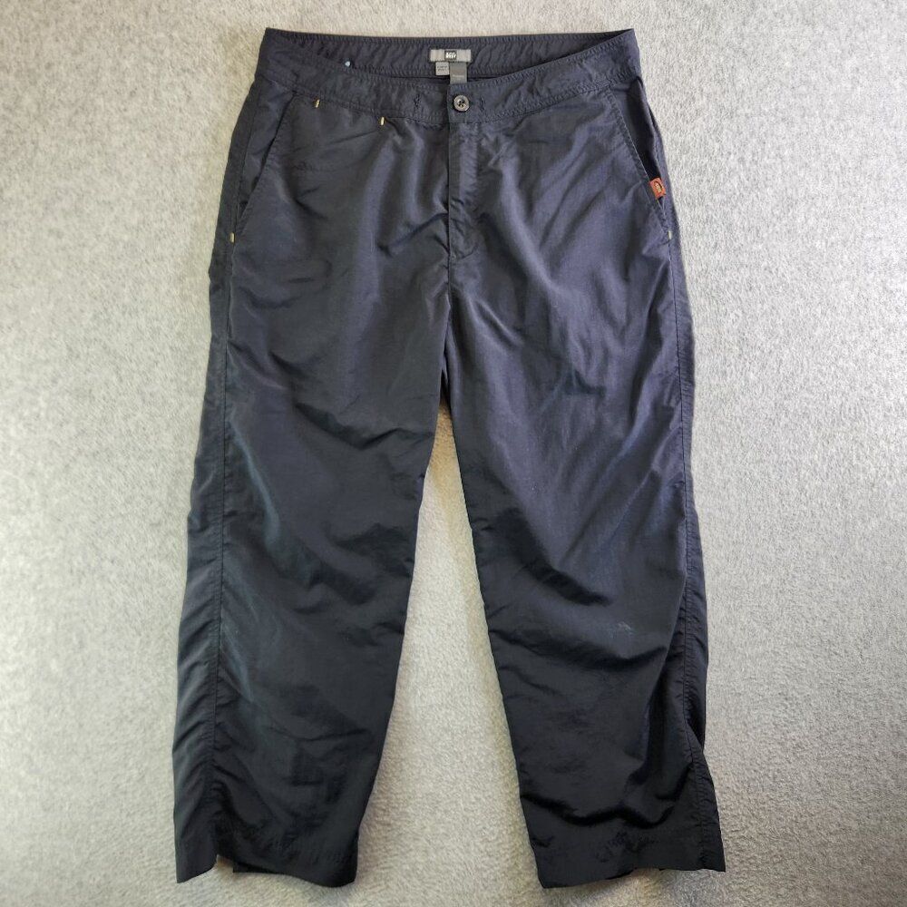 REI Pants Womens 14 Black Cropped Straight UPF 50 Backpacking Hiking Trails - Picture 1 of 16